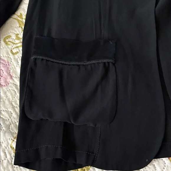 Vintage Women's Black Satin-Trim Blazer Jacket - Picture 5 of 11
